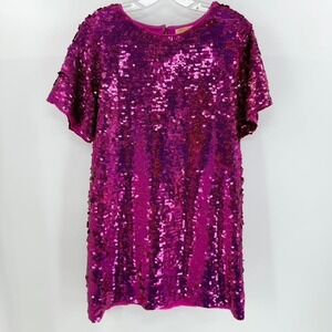 Verb Pallavi Anthro S Sequin Mini Dress Mermaid Fuchsia Pink High Octaine Shift